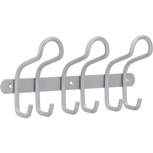 Siro Hakenleiste mit 6 Haken aus Aluminium, 300 mm lang, für Garderobe oder Bad.