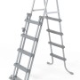 Graue Sicherheitsleiter für Bestway Stahlrahmen Pool, 122 cm hoch.