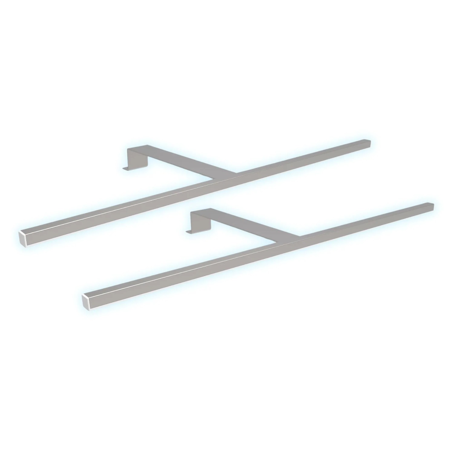 kalb LED Aufbauleuchten 2er Set Silbergrau 600mm Schrankbeleuchtung Neutralweiß