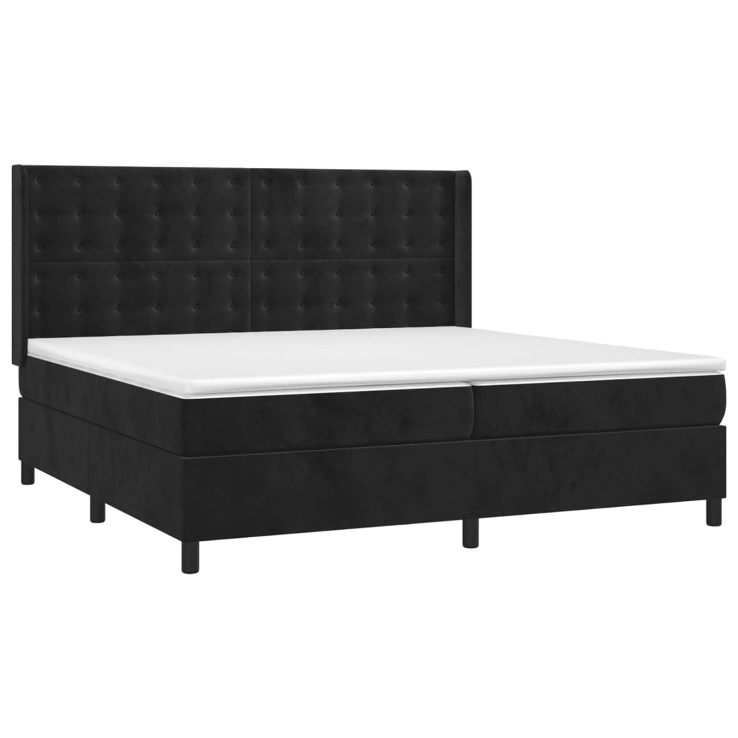 vidaXL Boxspringbett mit Matratze & LED Schwarz 200x200 cm Samt 3139825 günstig online kaufen