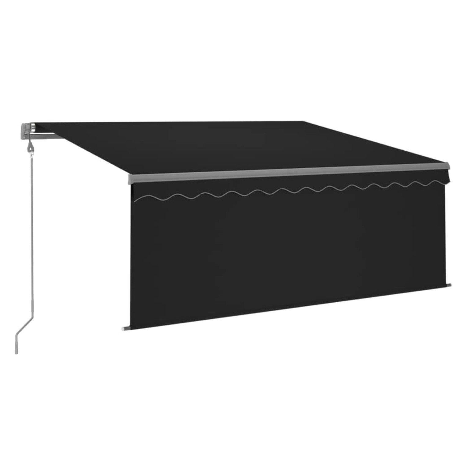furnicato Markise Automatisch Einziehbar mit Volant 3x2,5 m Anthrazit günstig online kaufen
