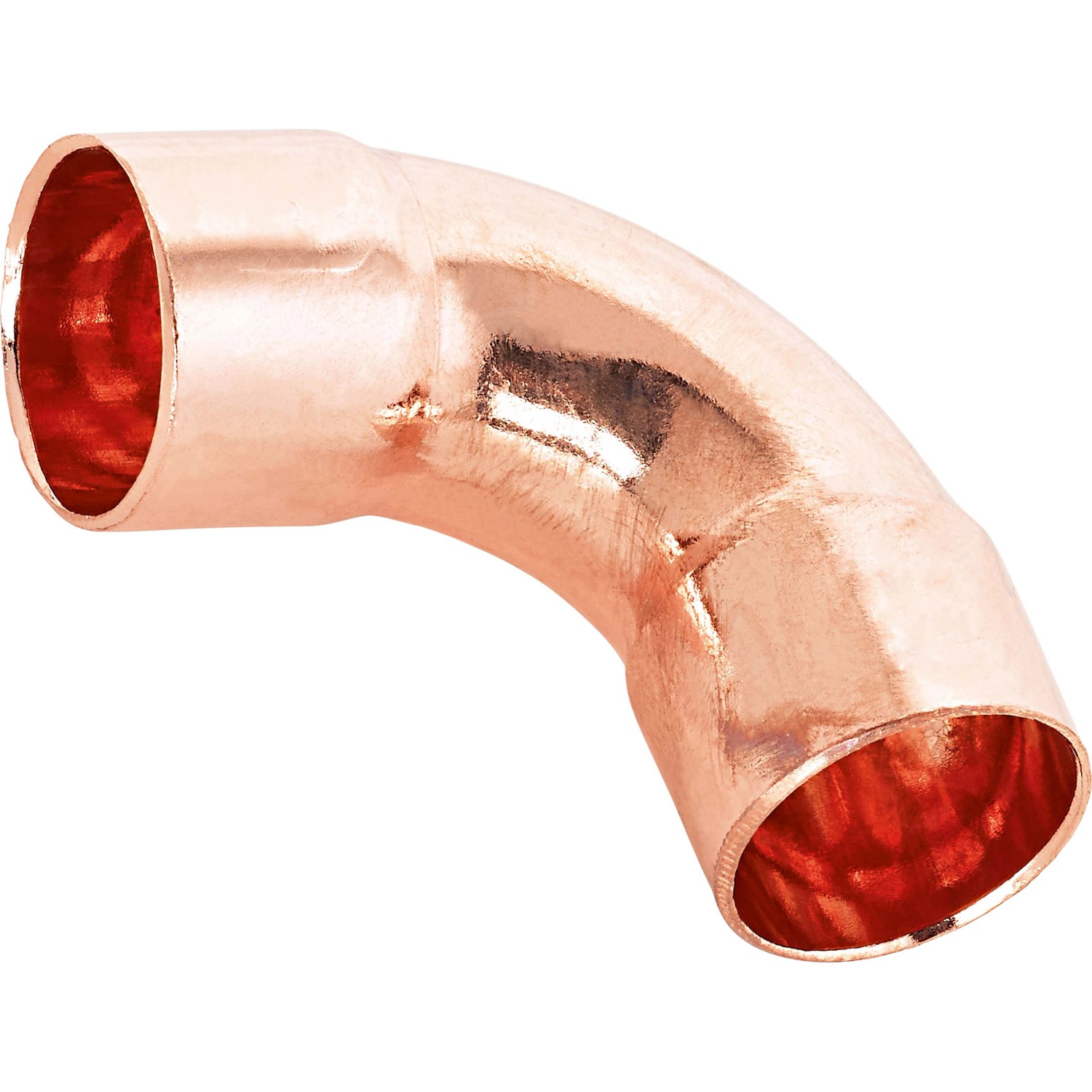 Kupfer Löt-Bogen, 22 mm, 90 Grad Winkel für Kupferrohr Installation.