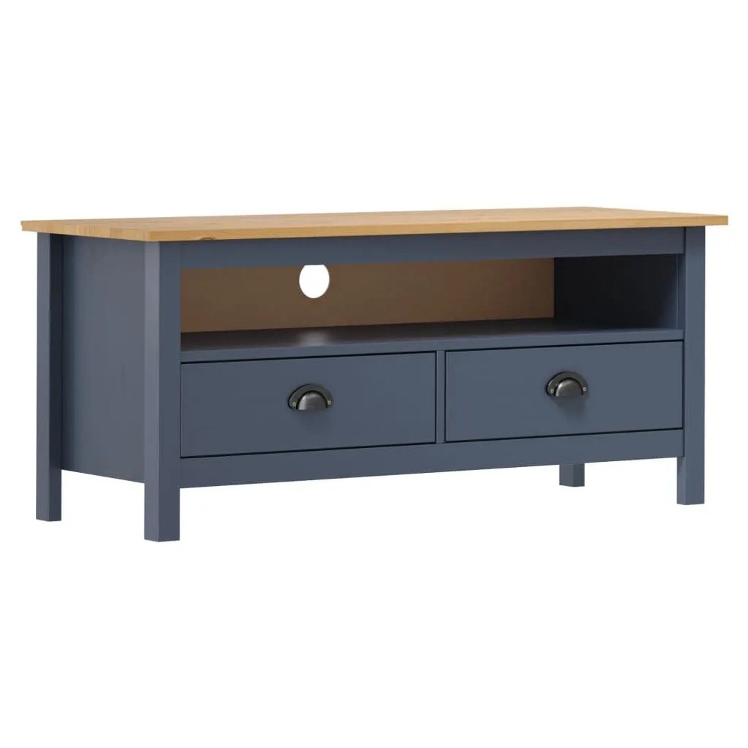 vidaXL TV-Schrank Hill Grau 110x40x47 cm Kiefer Massivholz 288925