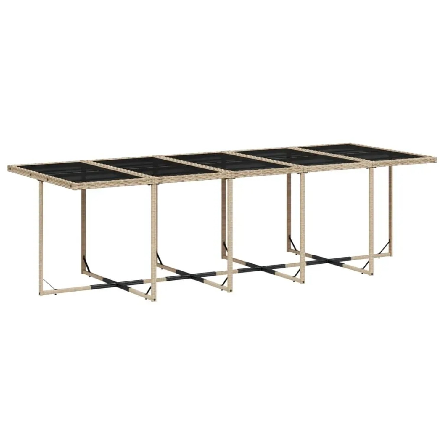 vidaXL Garten-Essgruppe, 15-teilig, Poly Rattan beigemischt, mit Tisch und 14 Stühlen, ideal für den Garten.