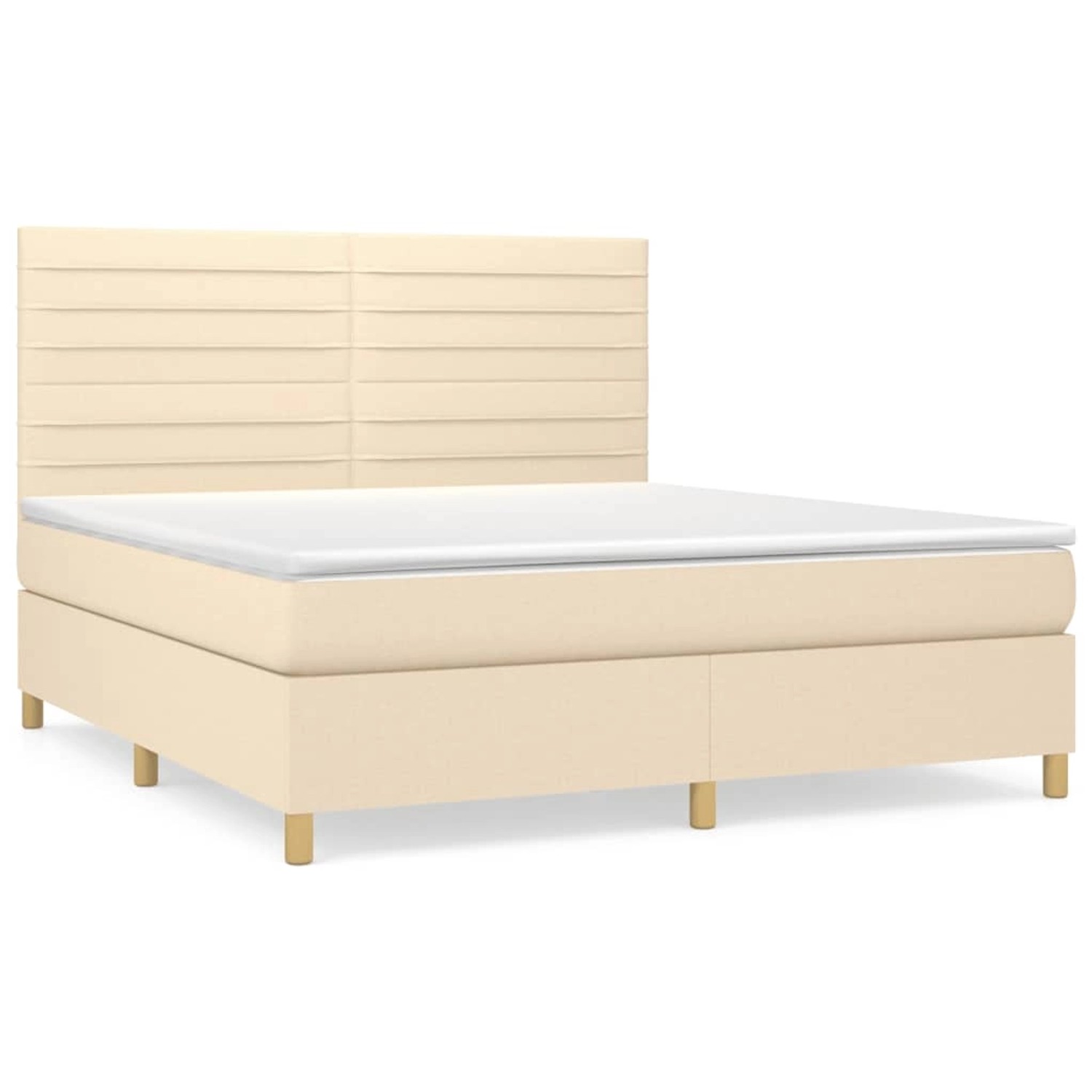 vidaXL Boxspringbett mit Matratze Creme 160x200 cm Stoff 3142430 günstig online kaufen