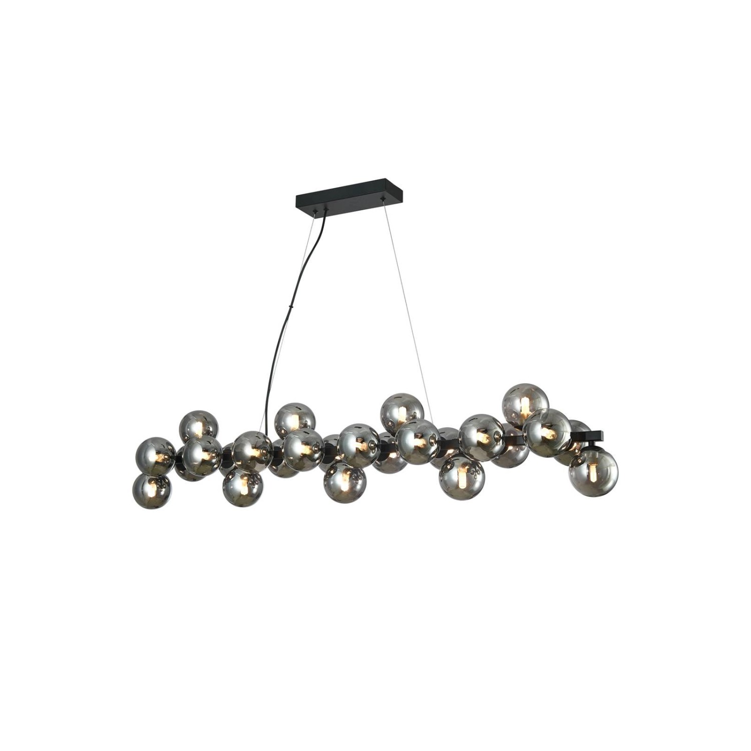 Lucande Pendelleuchte Naelen 10020479 Modern in Schwarz aus Metall 25-flamm günstig online kaufen