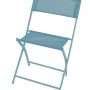 Türkiser Hochlehner Klappstuhl aus pulverbeschichtetem Stahl mit Textilenbezug, ideal für Garten, Camping & Outdoor.