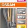 Osram E27 LED Leuchtmittel in Glühlampenform, 7,5W, warmweiß, für stimmungsvolle Beleuchtung.