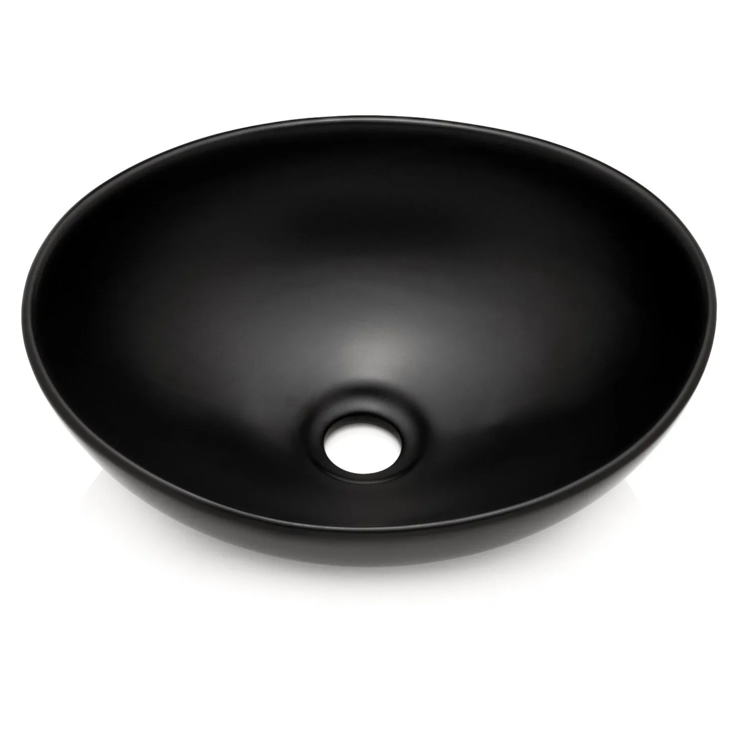 Stilform Park Waschbecken in Schwarz Matt aus Feinster Keramik als Aufsatzwaschbecken ohne Hahnloch 400 x 340 x 145 mm
