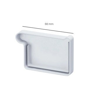 Weißer Inefa PVC Rinnenboden links, 68 mm, für Kastenrinne. Endstück zur Abdichtung der Dachrinne.