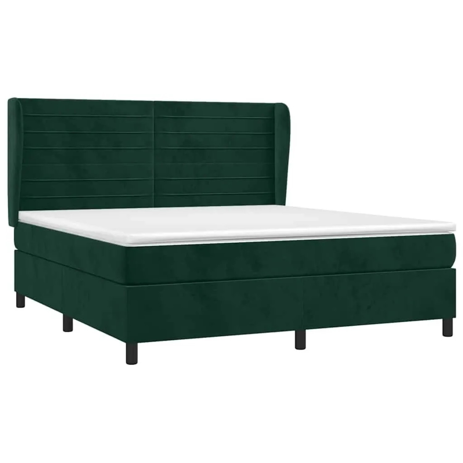 vidaXL Boxspringbett mit Matratze Dunkelgrün 180x200 cm Samt 3129288 günstig online kaufen