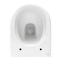 Weißes Wand-WC Becken aus Keramik, Detailansicht. Teil des Swiss Aqua Technologies WC-Sets, Kategorie Toiletten.