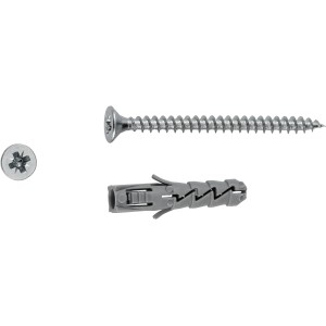 LUX Spreizdübel 6 mm mit Schraube, 14er Set für Beton und Ziegel.