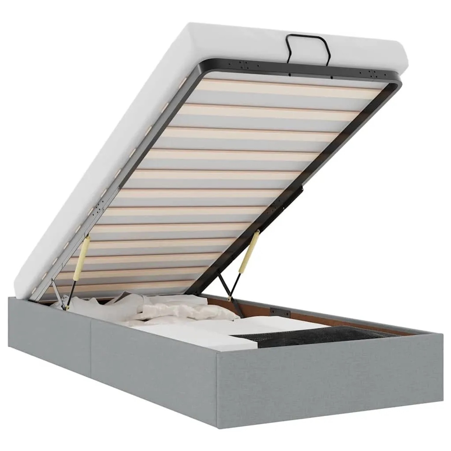 vidaXL Ottoman-Bett ohne Matratze Hellgrau 90x190 cm Stoff 3310840