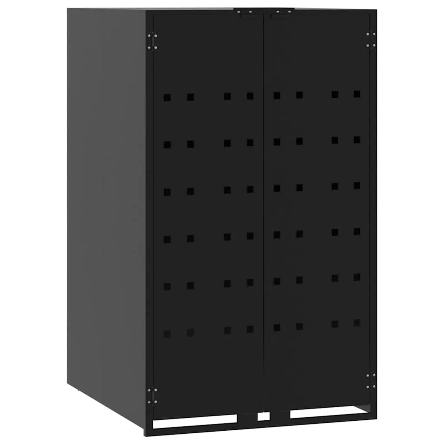 DELUKE Mülltonnenbox GORILO Für 1 Tonne Schwarz 69x79x117cm Stahl Mülltonnenverkleidung 1er Mülltonnenhaus