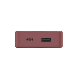Rote Hama Power Pack Colour 10 Powerbank mit USB-C und USB-A Anschlüssen.
