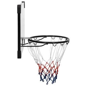 vidaXL Basketballkorb mit transparentem Polycarbonat-Backboard, schwarzem Stahlring und farbigem Nylonnetz. Sport & Fitness.