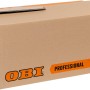 OBI Umzugskarton Professional, 80 l, braun, mit Tragegriffen und Beschriftungsfeldern.