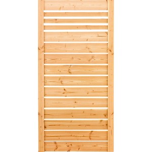 Sichtschutzzaun Neo aus Douglasie, 180x90cm, mit horizontalen Lamellen für Gartenprivatsphäre.