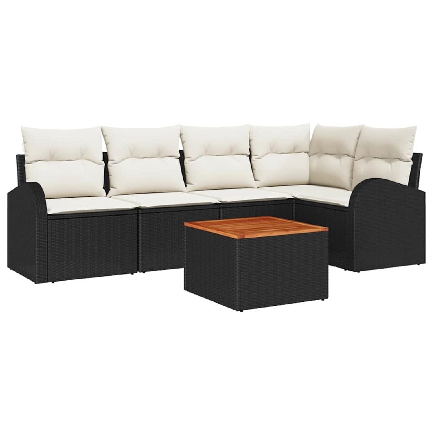 vidaXL Garten-Sofa-Set 6-Tlg Schwarz Poly Rattan 3347579 günstig online kaufen