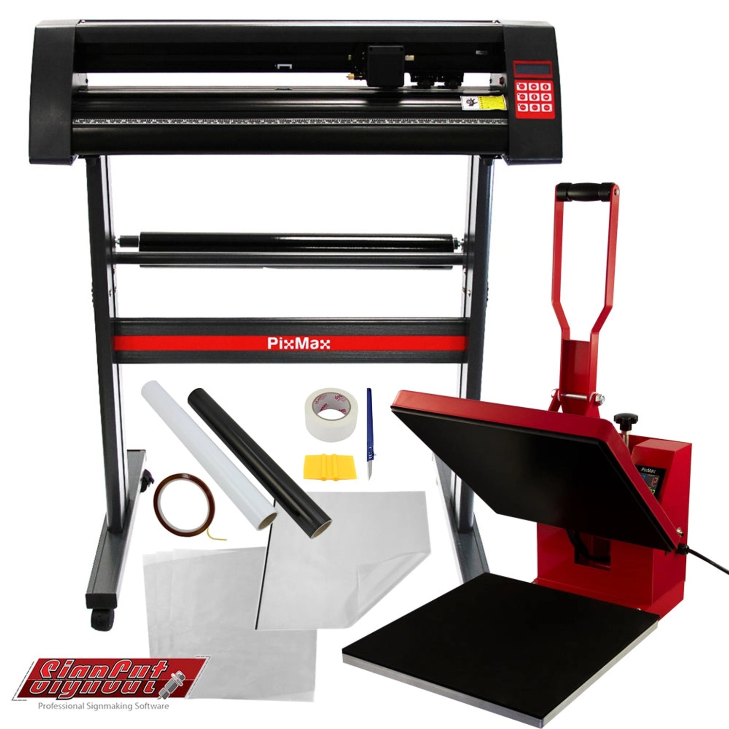 Monstershop Transferpresse 38 x 38cm & 720mm Vinyl-Schneideplotter im Set