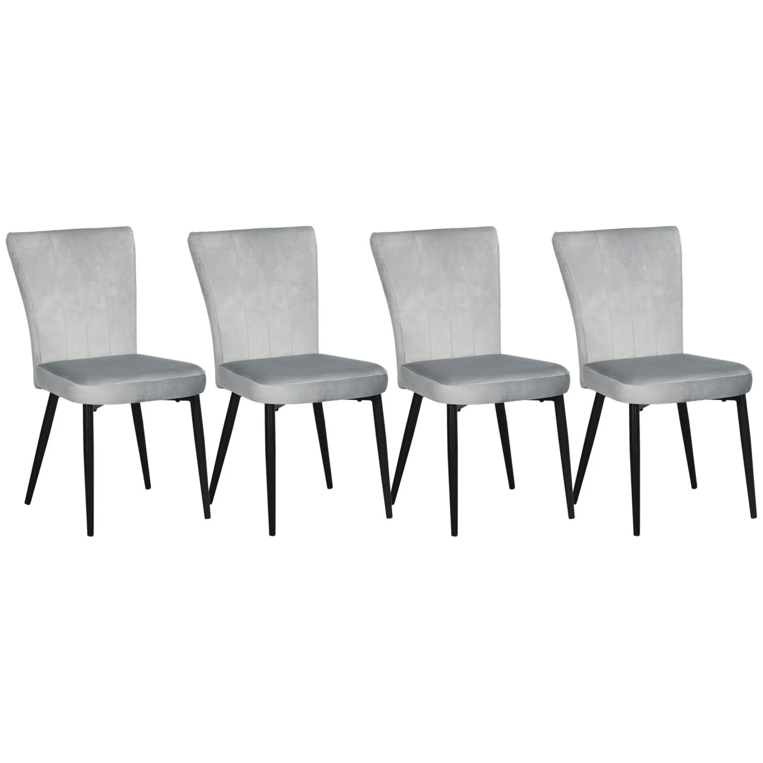 HOMCOM 4er-Set Küchenstühle mit Rückenlehne