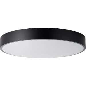 Schlichte, runde LED-Deckenleuchte Slimline, Ø 49 cm, in Weiß und Schwarz.