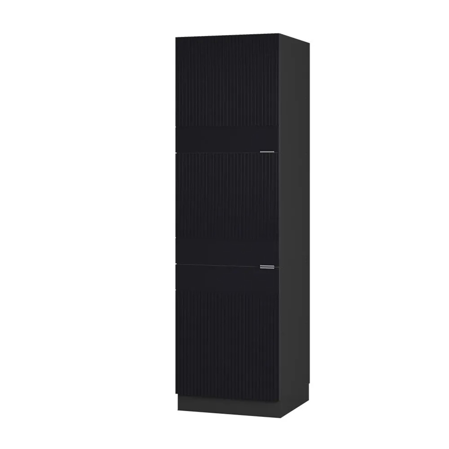 Vicco Vorratsschrank Fame-Line Schwarz gestreift/Anthrazit 60 x 207