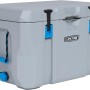 Graue Lifetime Kühlbox Premium mit Tragegriffen, 73 Liter Campingbox.