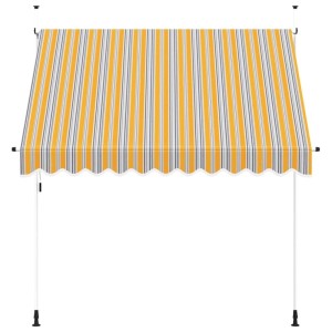 vidaXL Einziehbare Markise Handbetrieben 250 cm Gelb/Blau Gestreift 43227