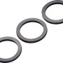 Drei schwarze Siphondichtungen (Ø 30 mm x Ø 39 mm) aus Gummi für dichte Siphonverbindungen.