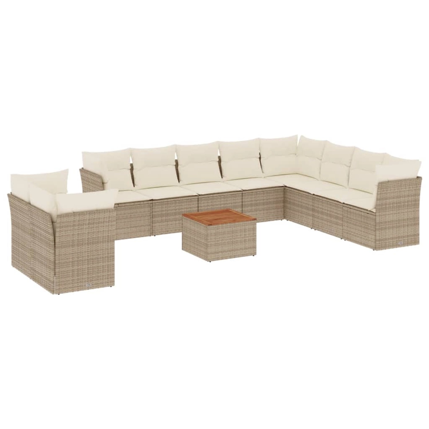 Thumbnail - vidaXL 11-Tlg Garten-Sofagarnitur mit Kissen Beige Poly Rattan 3223720