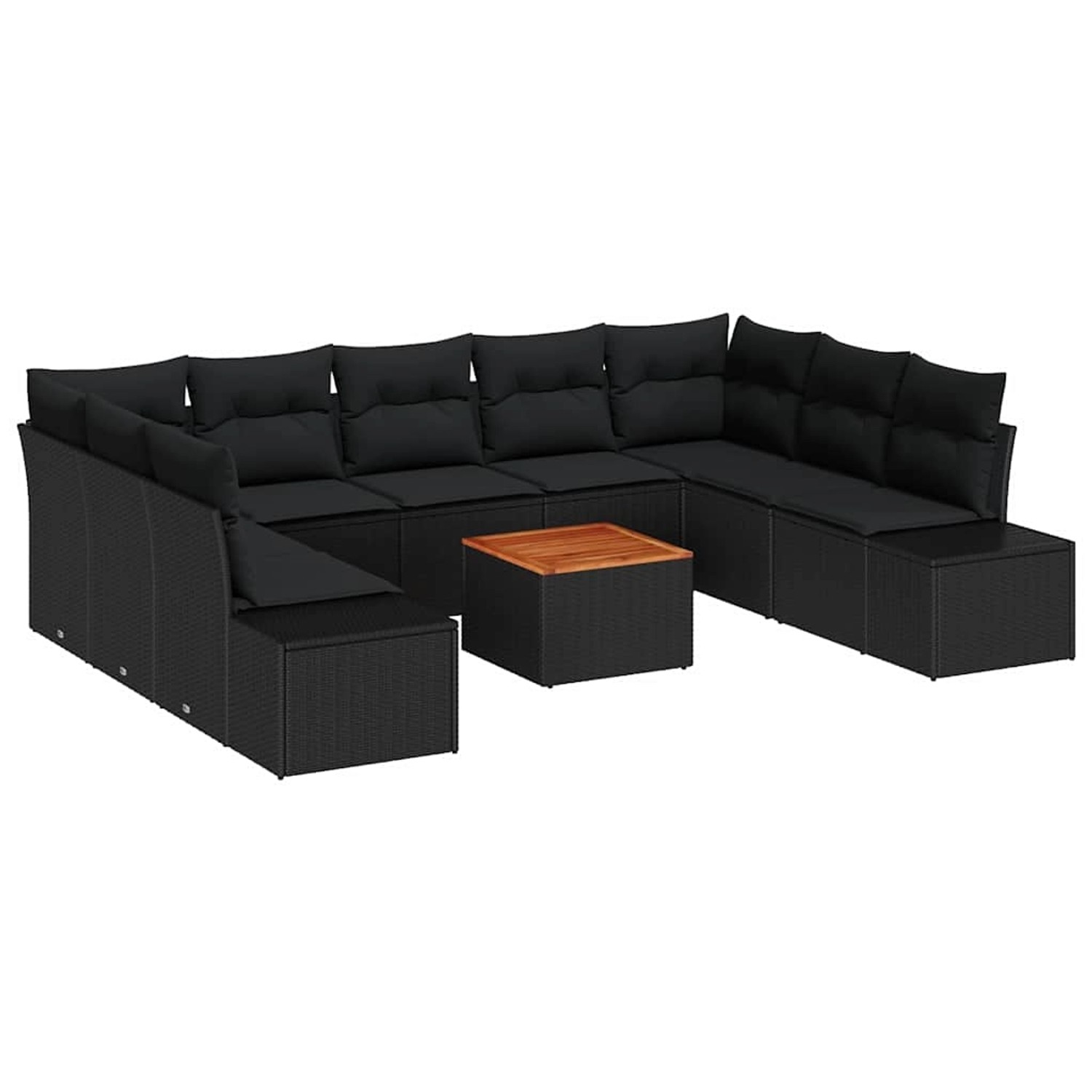 vidaXL Garten-Sofa-Set 10-Tlg Schwarz 3356672 günstig online kaufen