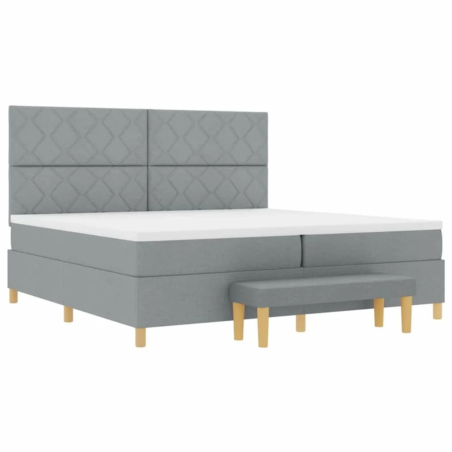 vidaXL Boxspringbett mit Matratze Hellgrau 200 x 200 cm Stoff 3344401 günstig online kaufen