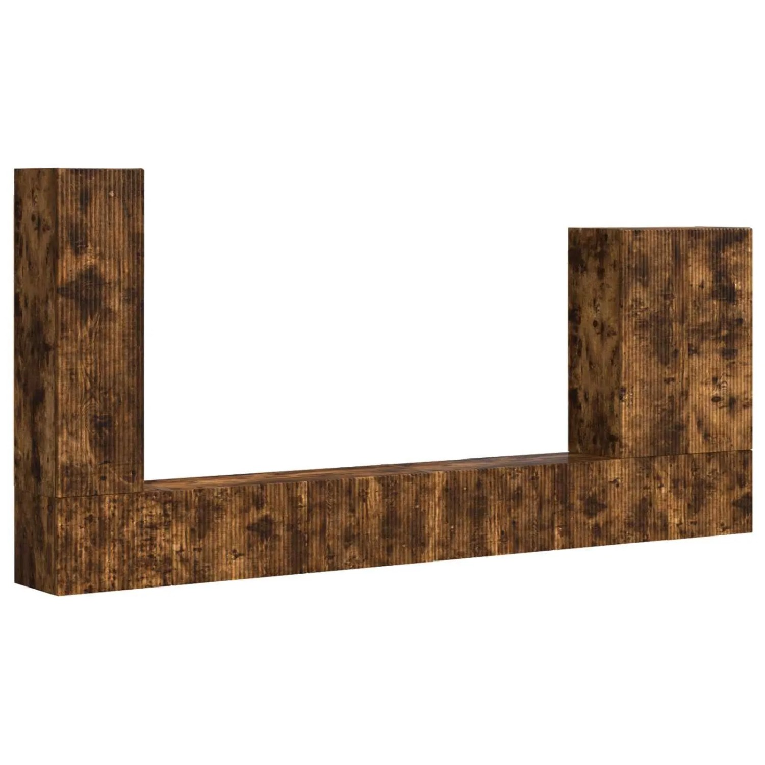 vidaXL TV-Wandregal-Set Wandmontiert 6 Stk Geräucherte Eiche 3408957