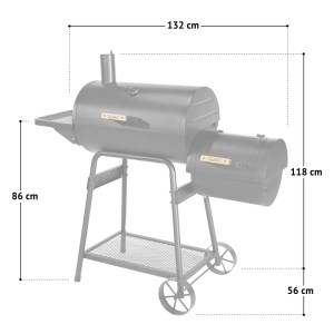 TAINO KAMAYO Smoker Räucherofen Standgrill Holzkohle-Grill Klein BBQ Grillwagen
