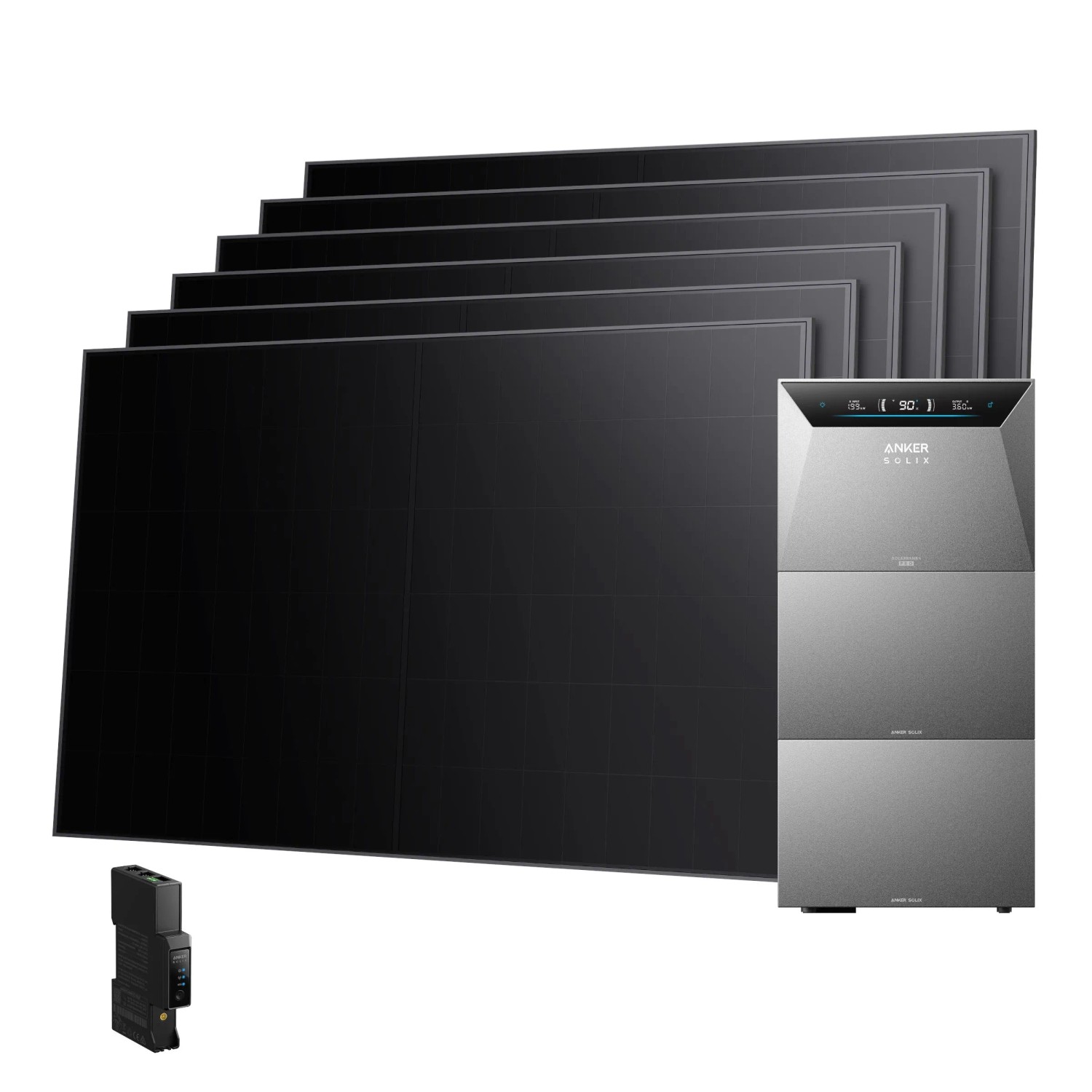 Anker SOLIX Balkonkraftwerk 6×480 Wp mit Solarbank 4 E5000 Pro,  Zwei BP5000 Erweiterungsakku und Smart Meter Gen 2