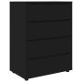 vidaXL Stauraumschrank, 2er Set, schwarz, mit 4 Schubladen aus Holzwerkstoff. Ideal als Wohnzimmerschrank.