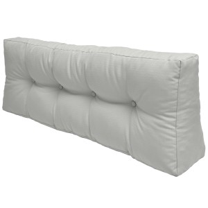Beautissu ECO Elements Palettenkissen Rücken, 120x40cm, hellgrau, mit Zierknöpfen.