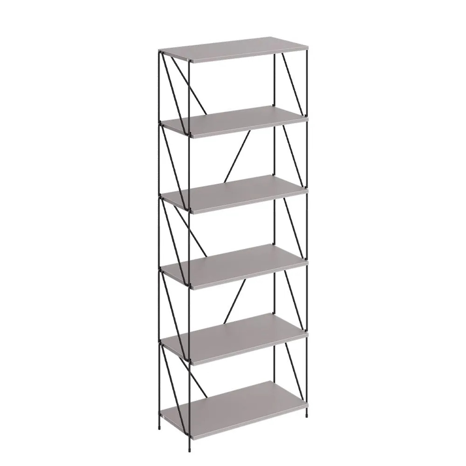 Vicco Bücherregal Ravix Greige Schwarz 60 x 167 Art Nr 55292