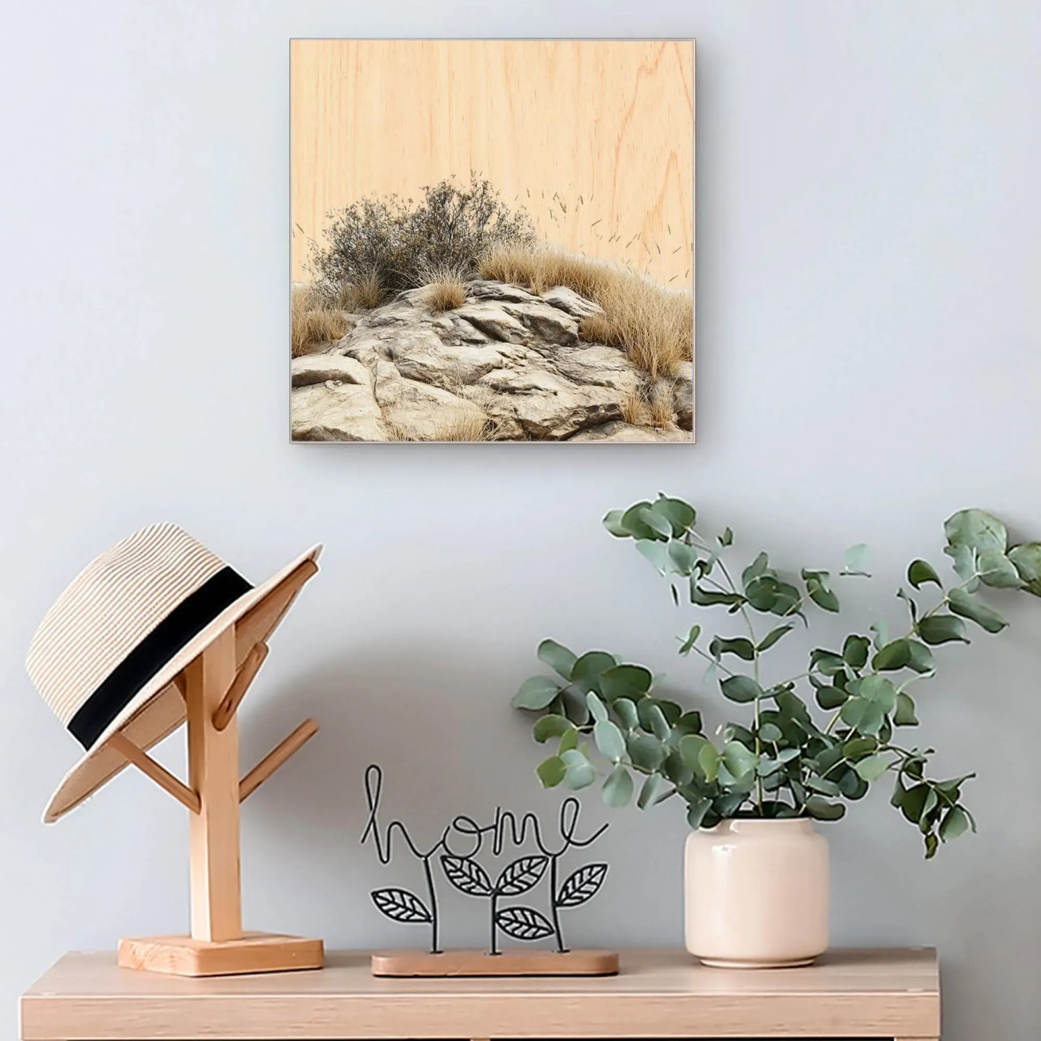 Banjado Schlüsselkasten mit Landschaftsmotiv. Schlüsselbox aus Holz, 30x30cm, für 50 Schlüssel.