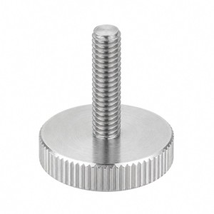 SOTECH Rändelschraube M4x20 mm aus Edelstahl V2A. Flacher, gerändelter Kopf (16 mm) für werkzeuglose Montage.