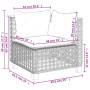 vidaXL Garten-Sofagarnitur, 5-tlg., schwarz, Poly Rattan, mit Maßen. Detailansicht.