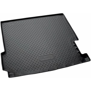 Schwarze Gummi Kofferraumwanne für BMW X3 (F25) 2010-2017, passgenau mit Rand.