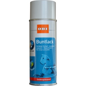 OBI Buntlack Spray RAL 7035 Lichtgrau, seidenglänzend, 400ml Dose.