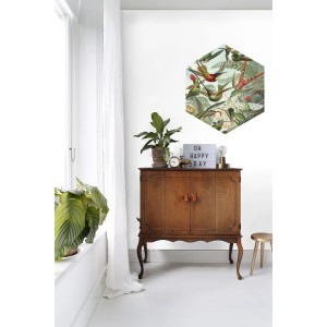 ESTAhome Wandtattoo Vögel Dschungelgrün (70x81cm) an Wand über Kommode.