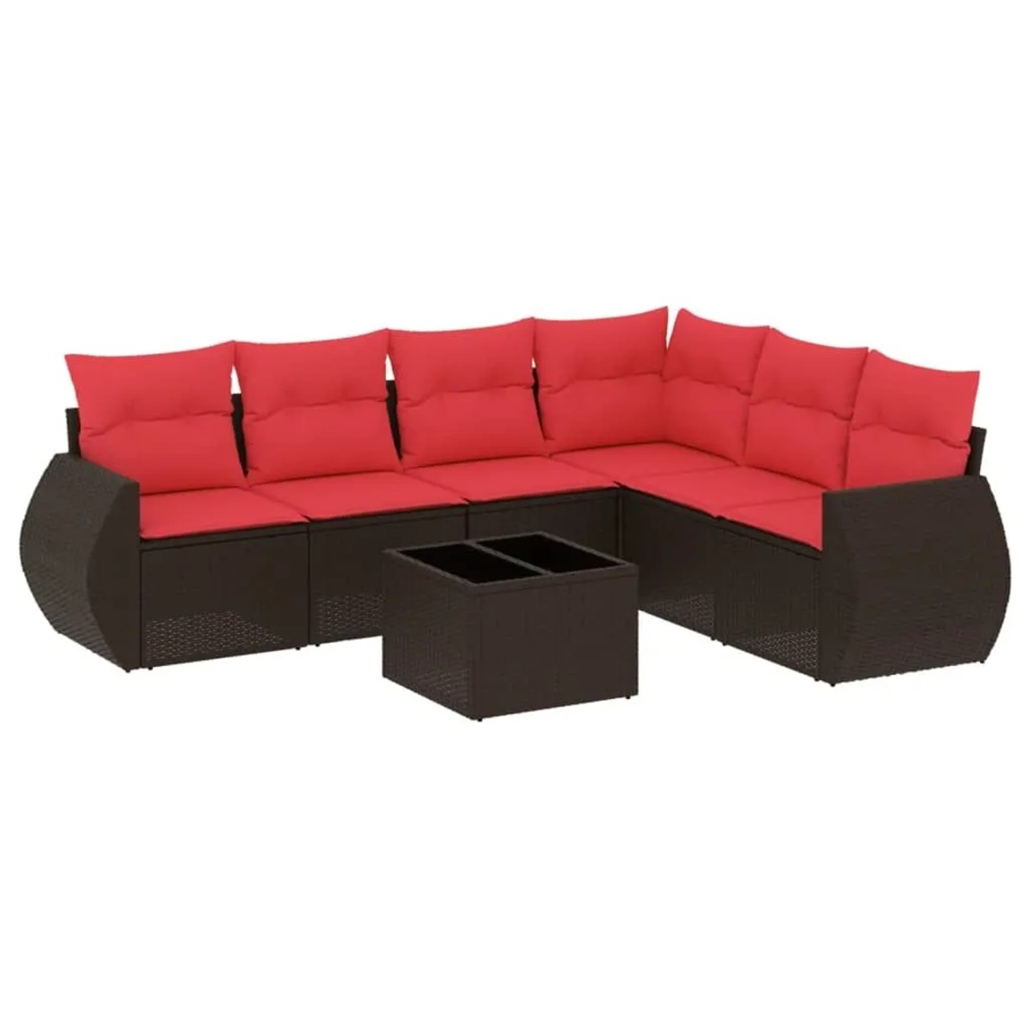 vidaXL 7-Tlg Gartensofa-Set mit Kissen Braun Polyrattan 3221423 günstig online kaufen