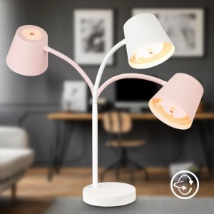 Brilo Akku-Schreibtischlampe Biwo Schwenkbar Dimmbar Touch Weiß