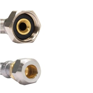 Klasebo Panzerschlauch  Edelstahl Flexschlauch 3/8 Zoll 800mm DVGW