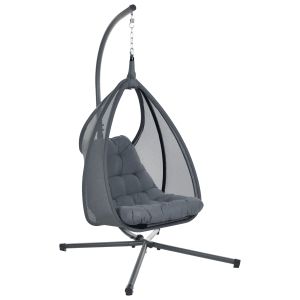 Beliani Hängesessel Grau 136x98x195